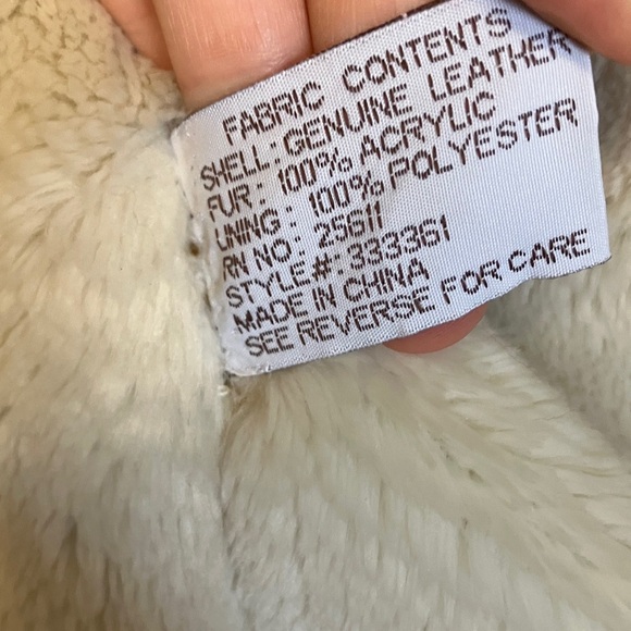 Jones New York Sport Genuine Leather Tan Faux Fur Trim Jacket - Picture 4 of 6